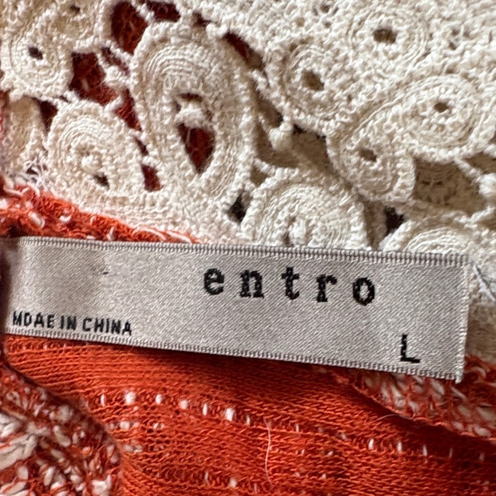 Entro Textured Orange and Cream Sweater - Picture 4 of 8